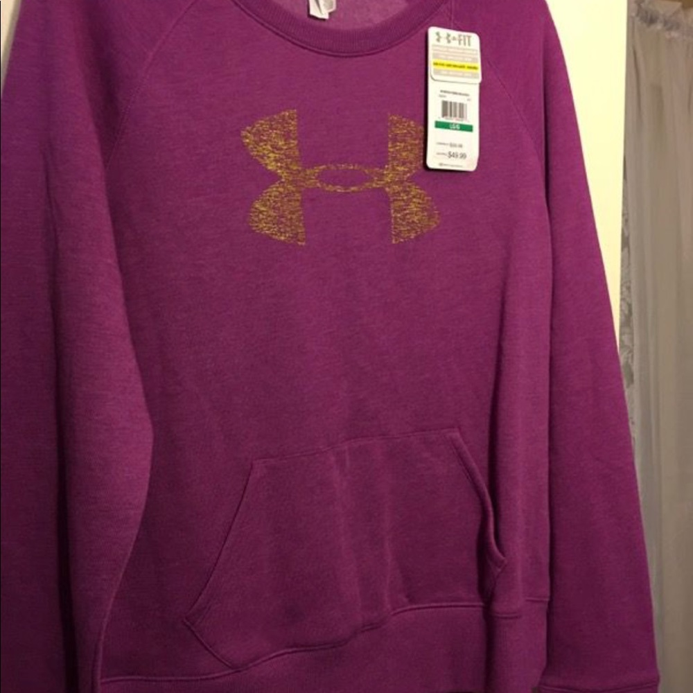 Under Armour purple and lime green crew neck nwt